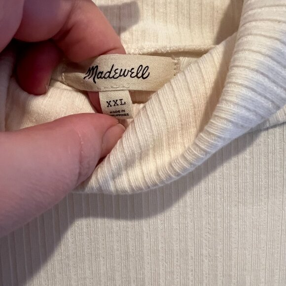 Madewell Cream Ribbed Turtleneck / XXL - Picture 2 of 3